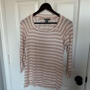 A Pea in the Pod Pink and Cream Striped Maternity Top
